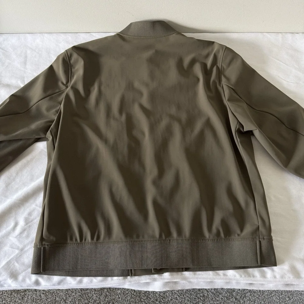 Theory Murphy Bomber Jacket Precision Ponte Tarmac Mens XXL Quiet Luxury Green